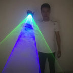 Blue Rotating Laser Gloves LED Palm Gyro Whirlwind Finger Lamp Handheld Cannon DJ Dancing Club Tunnel Effect Party Novelties