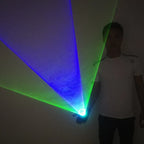 Blue Rotating Laser Gloves LED Palm Gyro Whirlwind Finger Lamp Handheld Cannon DJ Dancing Club Tunnel Effect Party Novelties