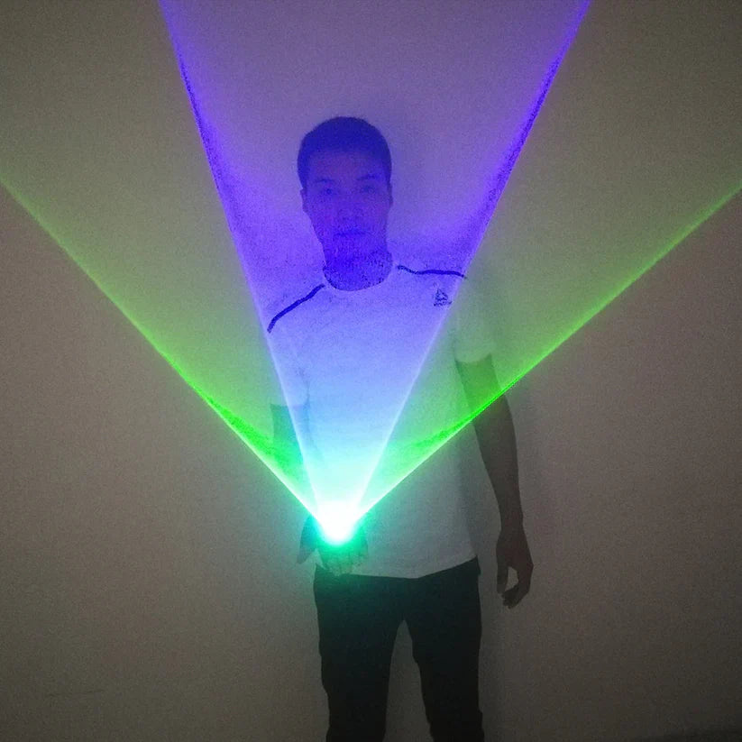 Blue Rotating Laser Gloves LED Palm Gyro Whirlwind Finger Lamp Handheld Cannon DJ Dancing Club Tunnel Effect Party Novelties
