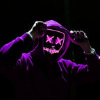 Party Propz Horror mask for men - 1 Pcs, Ghost Face | hacker mask | horror face | devil Masks | Masks for party | light masks | Neon Party Halloween LED Mask