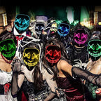 Party Propz Horror mask for men - 1 Pcs, Ghost Face | hacker mask | horror face | devil Masks | Masks for party | light masks | Neon Party Halloween LED Mask