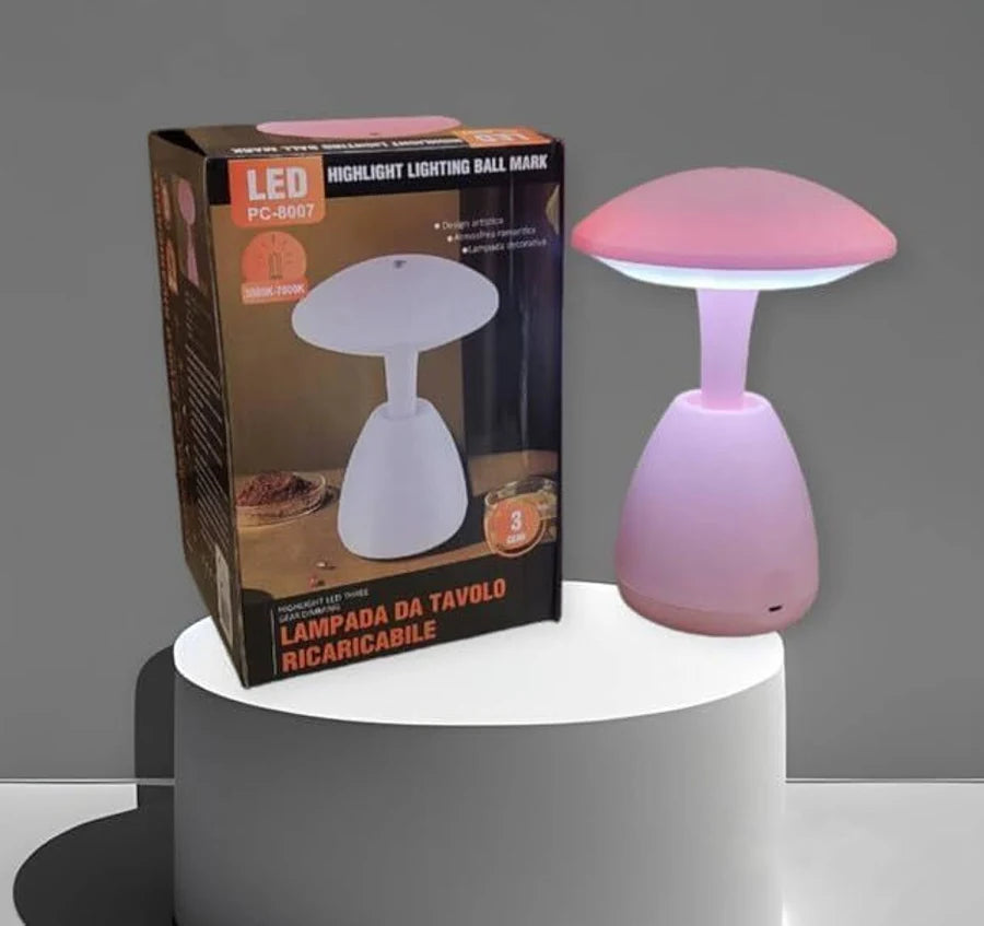 Minimalist Mushroom LED Desk Lamp – Smart Touch Control Bedside Night Light with Adjustable Warm & Ambient Glow