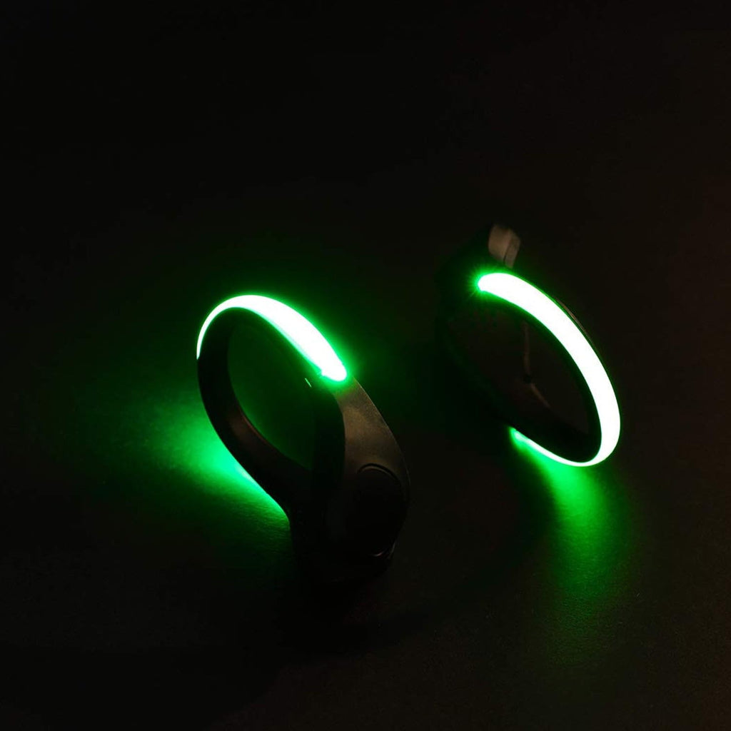 LED Shoe Clip Lights Pack of 2 Reflective Safety Night Running Gear for Runners Joggers Bikers Walkers Color Changing RGB Strobe Modes and Steady Color Flash Mode Water Resistant