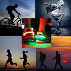LED Shoe Clip Lights Pack of 2 Reflective Safety Night Running Gear for Runners Joggers Bikers Walkers Color Changing RGB Strobe Modes and Steady Color Flash Mode Water Resistant