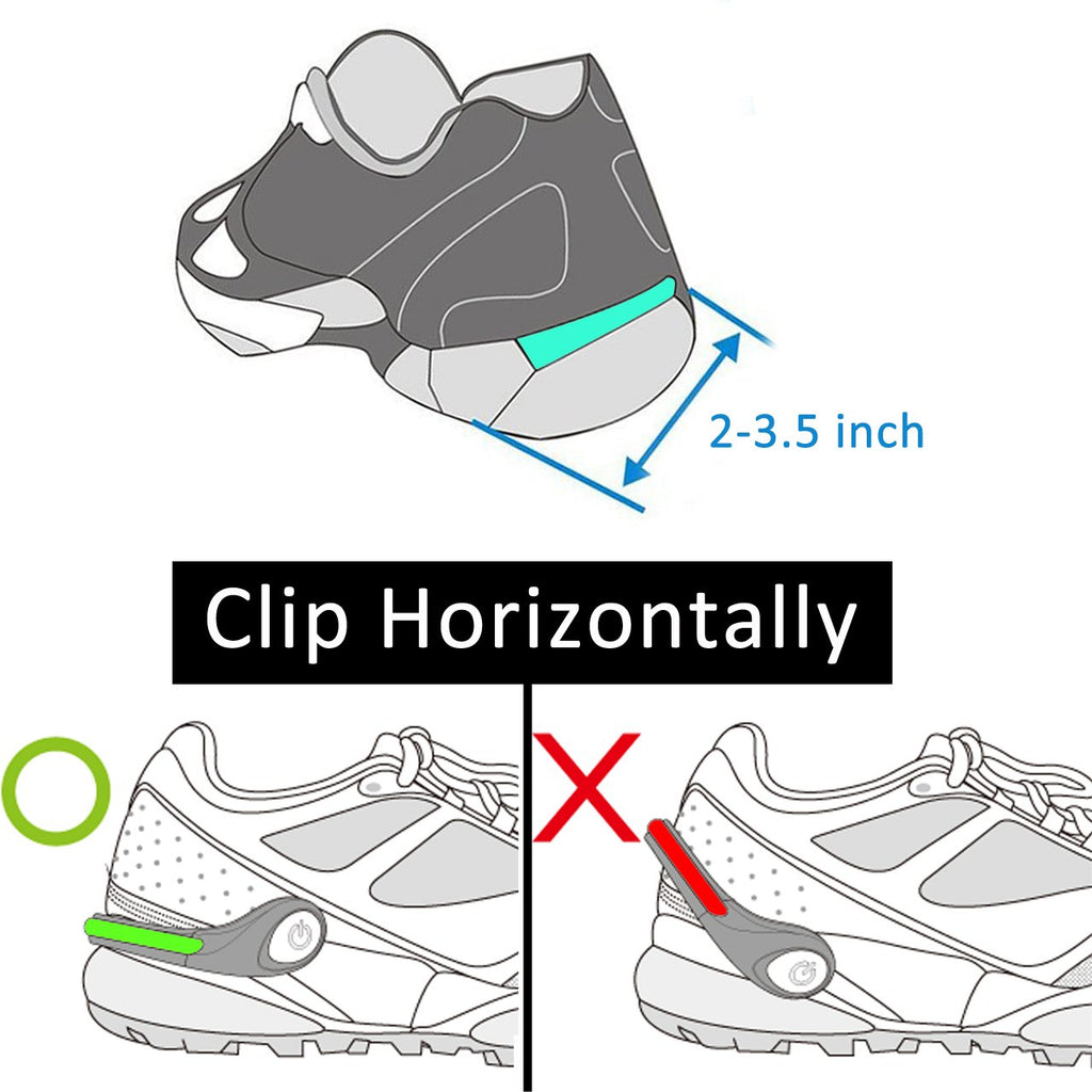 LED Shoe Clip Lights Pack of 2 Reflective Safety Night Running Gear for Runners Joggers Bikers Walkers Color Changing RGB Strobe Modes and Steady Color Flash Mode Water Resistant