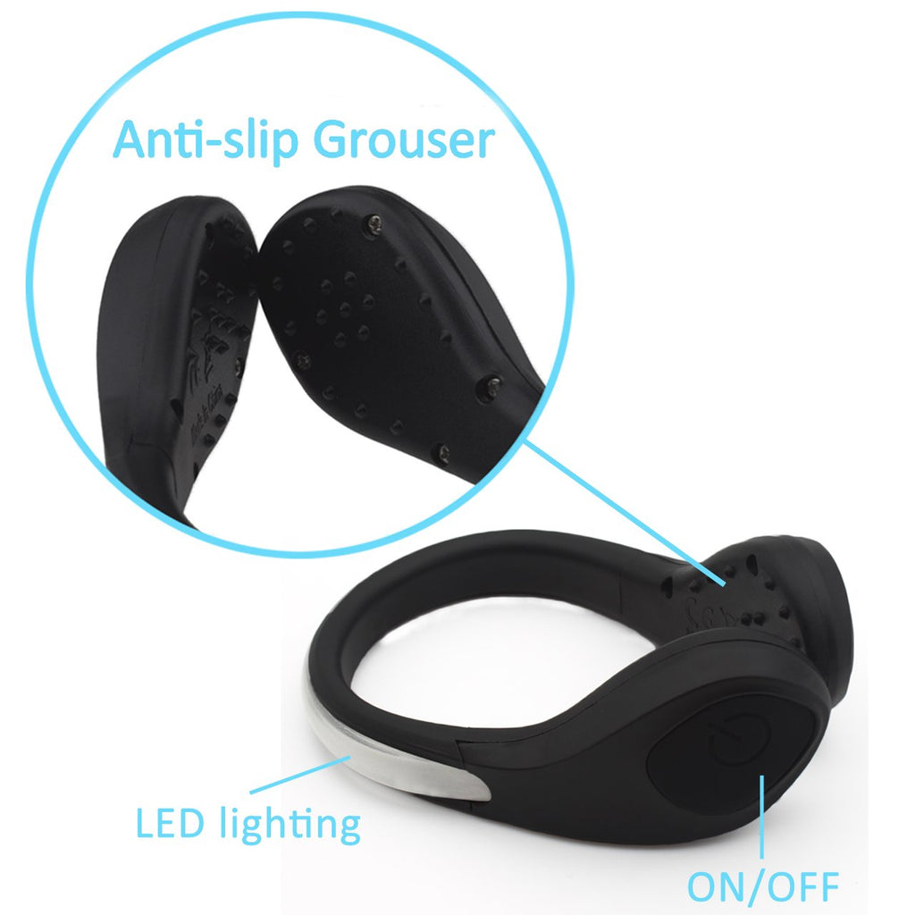LED Shoe Clip Lights Pack of 2 Reflective Safety Night Running Gear for Runners Joggers Bikers Walkers Color Changing RGB Strobe Modes and Steady Color Flash Mode Water Resistant