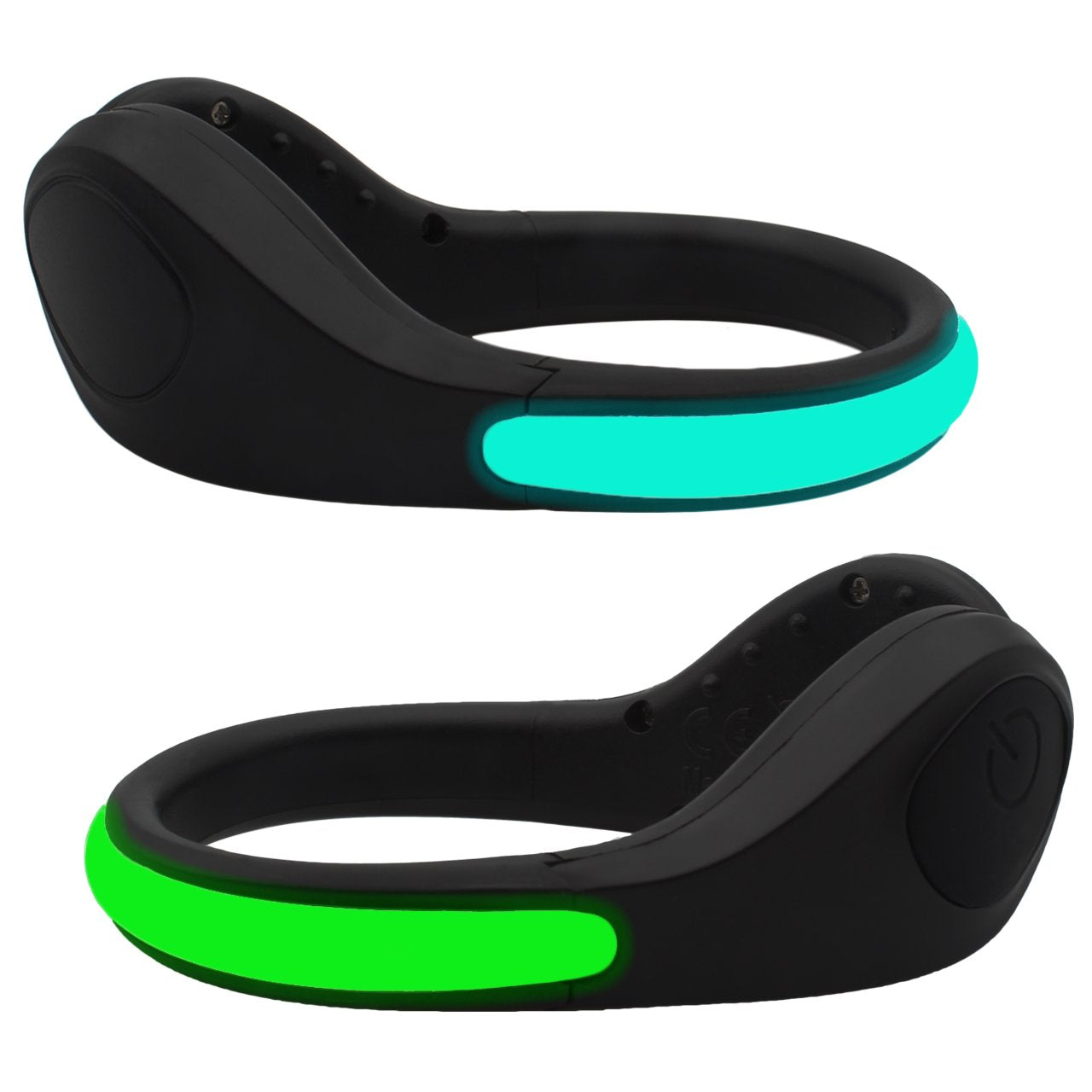 ZYOZ LED Shoe Clip Lights Pack of 2 Reflective Safety Night Running Gear for Runners Joggers Bikers Walkers Color Changing RGB Strobe Modes and Steady Color Flash Mode Water Resistant Main image