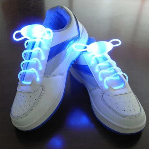 High Visibility Soft Nylon Light Up Shoelace with 3 Modes for Night Safety Running Biking, Or Cool Disco Party, Cosplay, Hip-hop Dance (1 Pair)