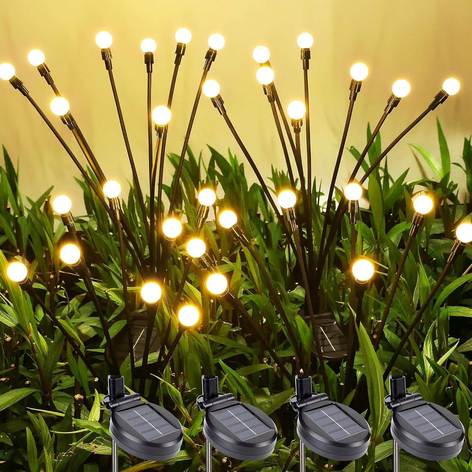ZYOZ Firefly Solar Garden Lights Outdoor: Waterproof 8 LED Vibrant Starburst Swaying Lights, Solar Powered for Planter Decoration Secondary image