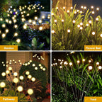 ZYOZ Firefly Solar Garden Lights Outdoor: Waterproof 8 LED Vibrant Starburst Swaying Lights, Solar Powered for Planter Decoration