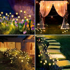 ZYOZ Firefly Solar Garden Lights Outdoor: Waterproof 8 LED Vibrant Starburst Swaying Lights, Solar Powered for Planter Decoration