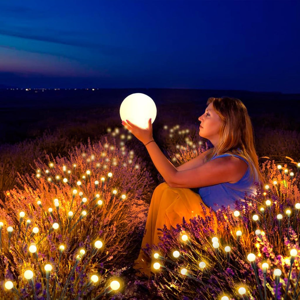 ZYOZ Firefly Solar Garden Lights Outdoor: Waterproof 8 LED Vibrant Starburst Swaying Lights, Solar Powered for Planter Decoration