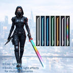 ZYOZ COSPLAY LED Sword with Mist Spray Mode, Flowing Dazzling Lights | Realistic Sound Effects, Powerful Battery | Full Protective Cover for Kids Role Play (Color As Per Stock)