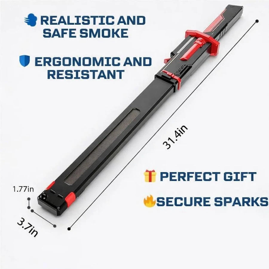 ZYOZ COSPLAY LED Sword with Mist Spray Mode, Flowing Dazzling Lights | Realistic Sound Effects, Powerful Battery | Full Protective Cover for Kids Role Play (Color As Per Stock)