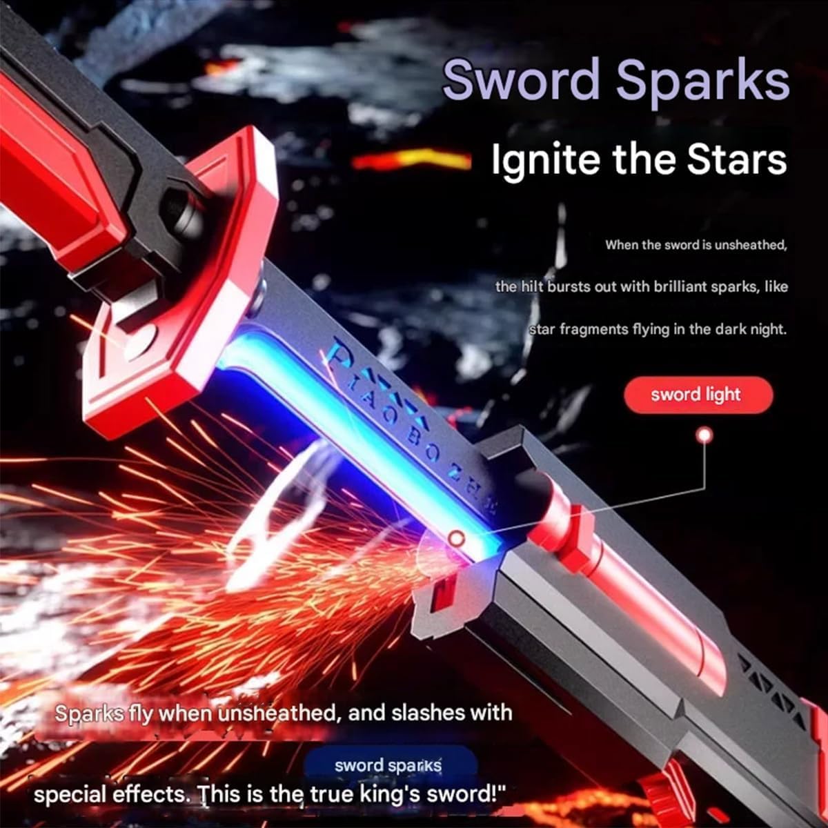 ZYOZ COSPLAY LED Sword with Mist Spray Mode, Flowing Dazzling Lights | Realistic Sound Effects, Powerful Battery | Full Protective Cover for Kids Role Play (Color As Per Stock)