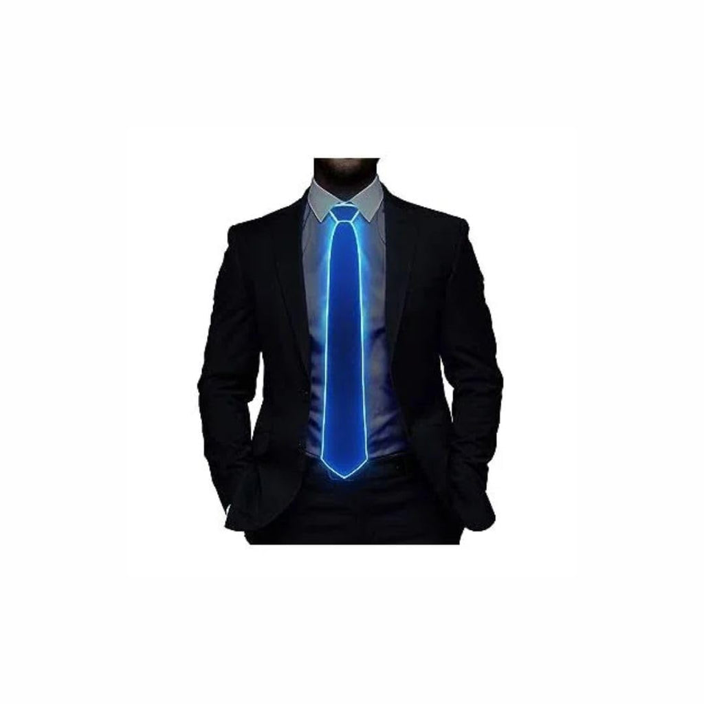 Light Up LED Neck Tie for Men, Glow in the Dark LED Necktie, Light Up LED Neon Ties, Costume Accessory for Rave Party, Night Show, Pack of 1(random colour)