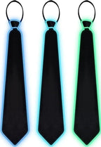 Light Up LED Neck Tie for Men, Glow in the Dark LED Necktie, Light Up LED Neon Ties, Costume Accessory for Rave Party, Night Show, Pack of 1(random colour)