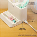 ZYOZ Study Lamp with Pen Holder | Table Lamp for Study Room & Desk | 3 Color Dimmable LED Reading Light for Students | Gifts for Boys Girls and Kids (Desky Lite)