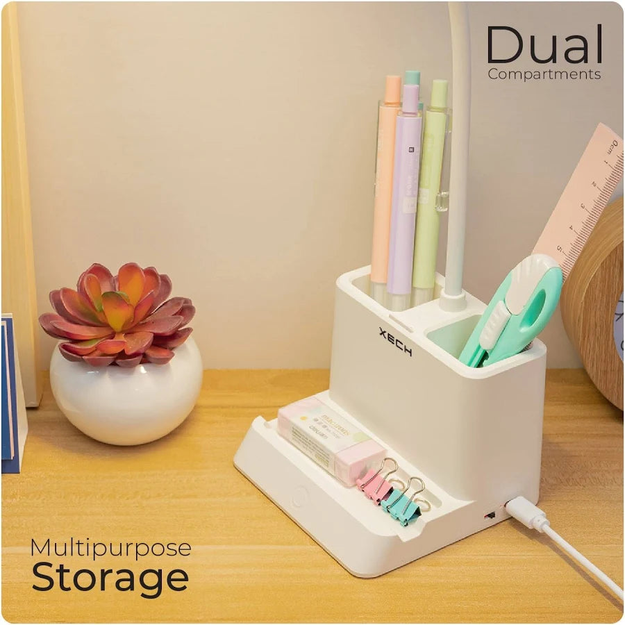 ZYOZ Study Lamp with Pen Holder | Table Lamp for Study Room & Desk | 3 Color Dimmable LED Reading Light for Students | Gifts for Boys Girls and Kids (Desky Lite) Secondary image