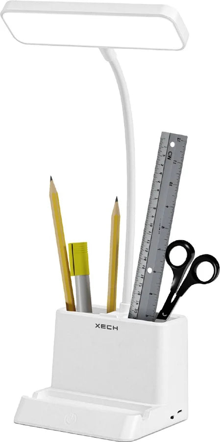 ZYOZ Study Lamp with Pen Holder | Table Lamp for Study Room & Desk | 3 Color Dimmable LED Reading Light for Students | Gifts for Boys Girls and Kids (Desky Lite) Main image