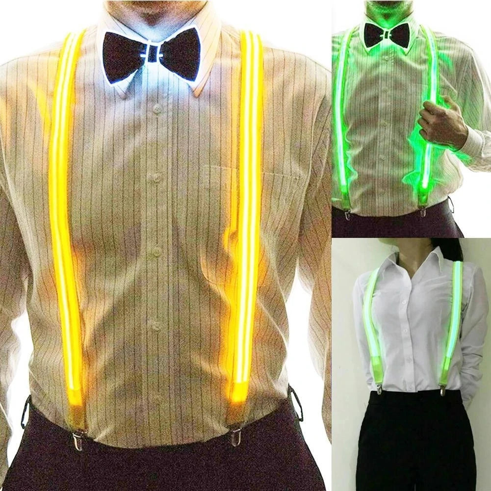 ZYOZ LED Glow Suspenders – Light Up Formal Wear for Festivals, Raves & Parties