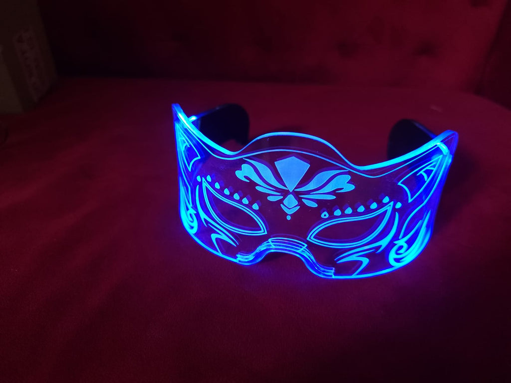 ZYOZ Premium LED Masquerade Mask – Light Up Cyberpunk Party Glasses