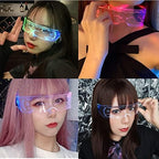 ZYOZ LED Light Up Rave Techno Sunglasses, Cyberpunk DJ Party Glasses, 7 Color Effects, 5 Flash Modes, for Festivals, Night Clubs and Night Events. Unisex