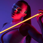 ZYOZ LED Light Up Rave Techno Sunglasses, Cyberpunk DJ Party Glasses, 7 Color Effects, 5 Flash Modes, for Festivals, Night Clubs and Night Events. Unisex