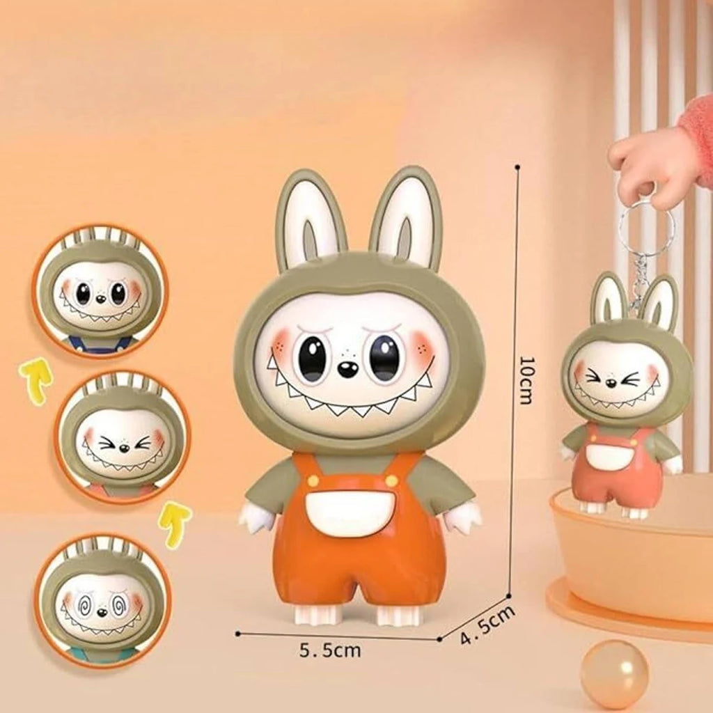 Labub Keychain Face Change 1pc Random Colour Multicolour Key Chain (random colour)