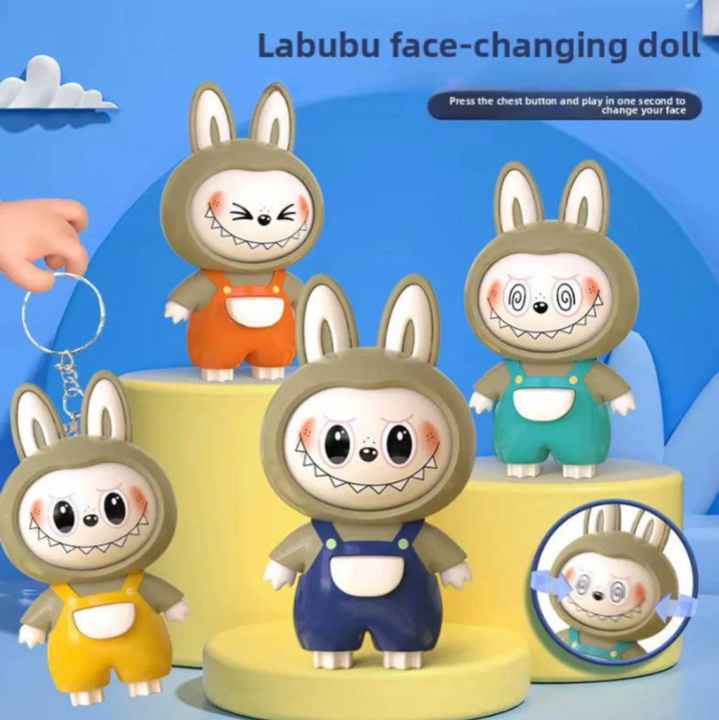 Labub Keychain Face Change 1pc Random Colour Multicolour Key Chain (random colour)