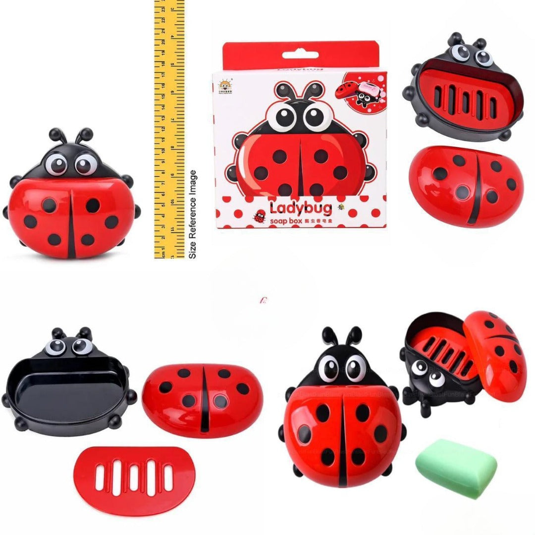 Lady Bug Soap Case Soap Dispensers Soap Holder - Set of 2