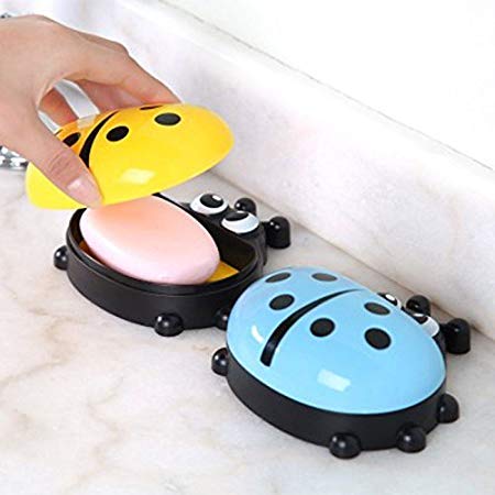 ZYOZ Ladybug Soap Dish for Bathroom & Kitchen | Cute Insect Shape Soap Holder with Drainage Design | Self Draining Soap Box for Bar Soap | Decorative Soap Stand for Home(random colour) Main image
