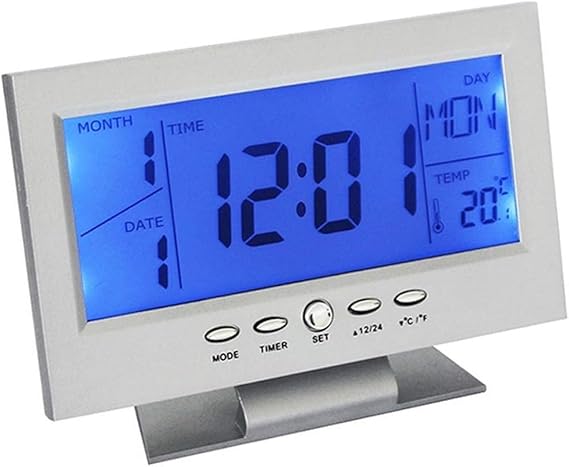Large Display Alarm Clock Blue Screen Led Clock 1 pc Main image
