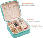 Leather Small Jewelry Box For Necklace, Bracelet, Pendant, Earring Travel Portable Jewelry Case