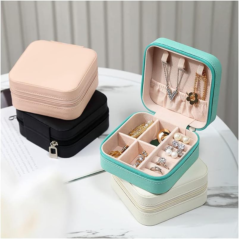 Leather Small Jewelry Box For Necklace, Bracelet, Pendant, Earring Travel Portable Jewelry Case