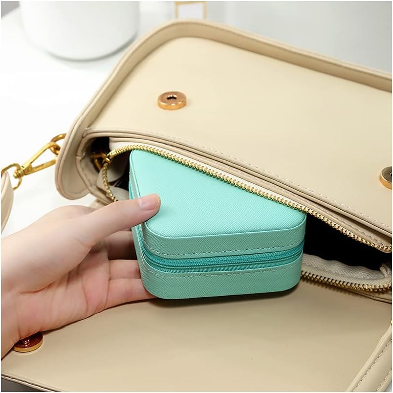 Leather Small Jewelry Box For Necklace, Bracelet, Pendant, Earring Travel Portable Jewelry Case