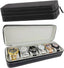 Watch Organizer Box - 6 Slot Holder with Removable Pillow, PU Leather Zippered Case for Men & Women, Travel Watch Storage