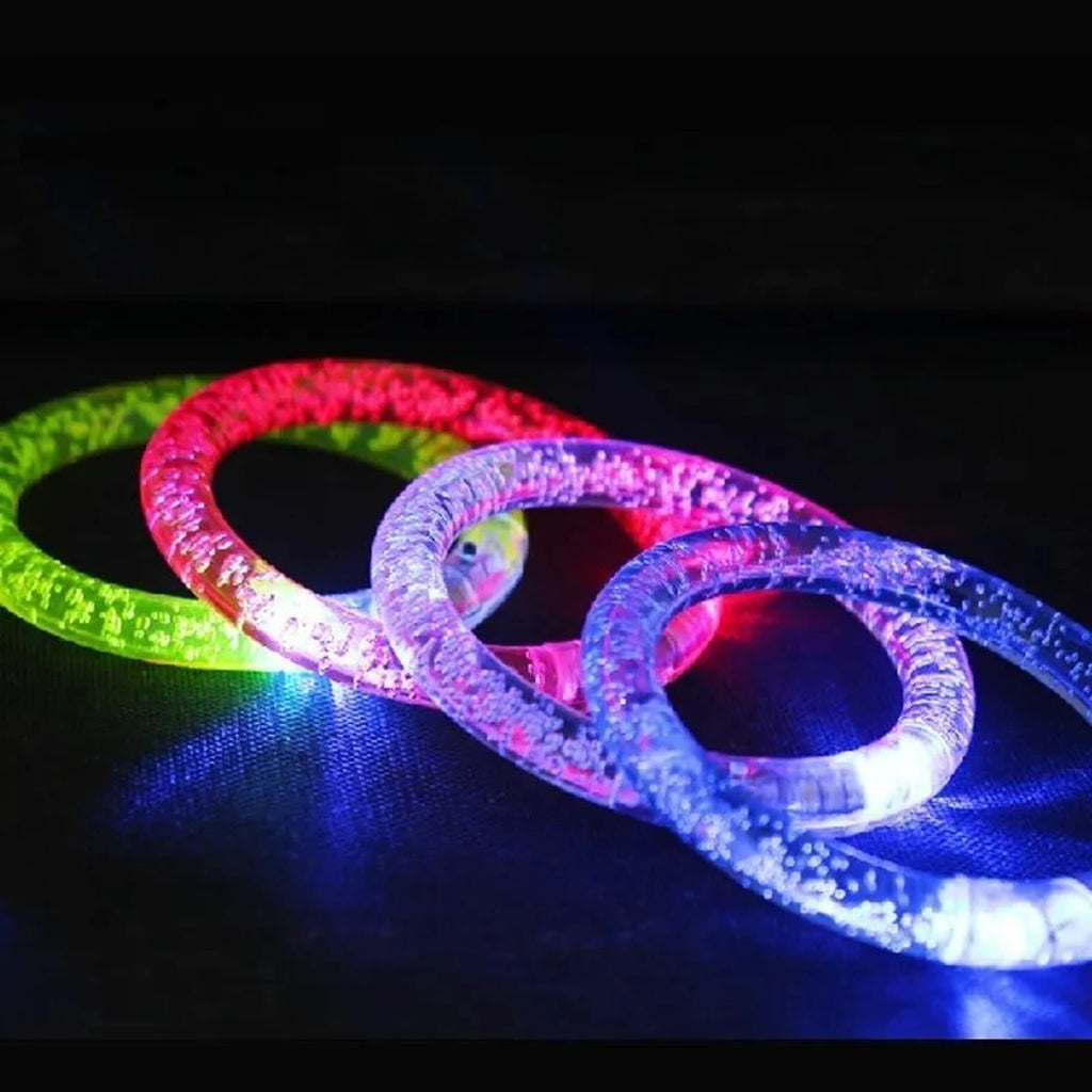 ZYOZ LED Flash Bracelet Glow in the Dark Light Up Wristband Colorful Bubble Bangle Concert Party Rave (SET OF 5)