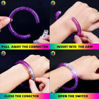 ZYOZ LED Flash Bracelet Glow in the Dark Light Up Wristband Colorful Bubble Bangle Concert Party Rave (SET OF 5)