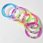 ZYOZ LED Flash Bracelet Glow in the Dark Light Up Wristband Colorful Bubble Bangle Concert Party Rave (SET OF 5)