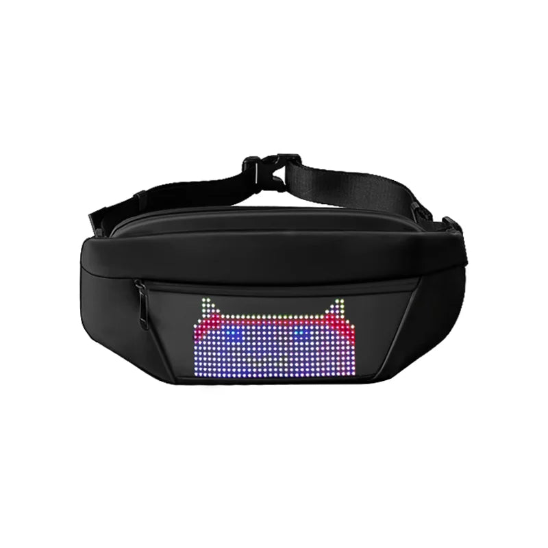 ZYOZ Smart LED Sling Bag – Premium Pixel Art Crossbody Chest Bag with App Control | Waterproof Fanny Pack Waist Belt Bag with Programmable LED Screen Display for Travel, Festivals & Cycling (Black) 1pc