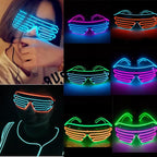 ZYOZ LED Shutter Party Glasses – Neon Light Up Rave Glasses for Festivals, DJ Nights & Events 1 pc (Random Color)