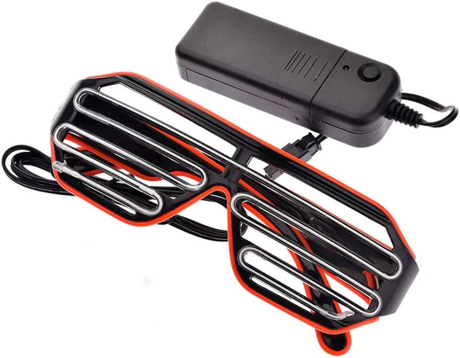 ZYOZ LED Shutter Party Glasses – Neon Light Up Rave Glasses for Festivals, DJ Nights & Events 1 pc (Random Color)