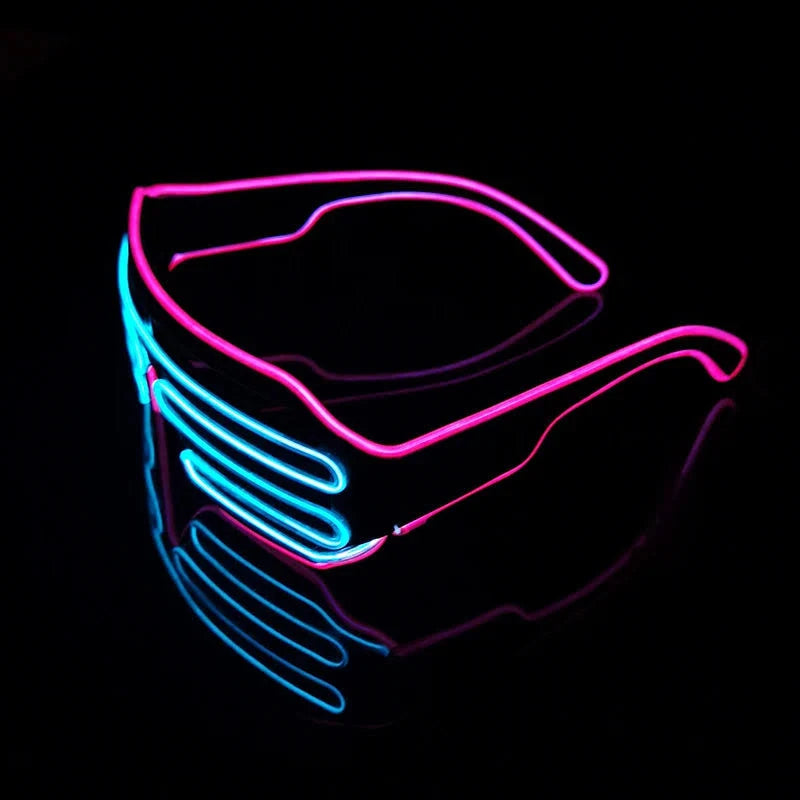 ZYOZ LED Shutter Party Glasses – Neon Light Up Rave Glasses for Festivals, DJ Nights & Events 1 pc (Random Color)