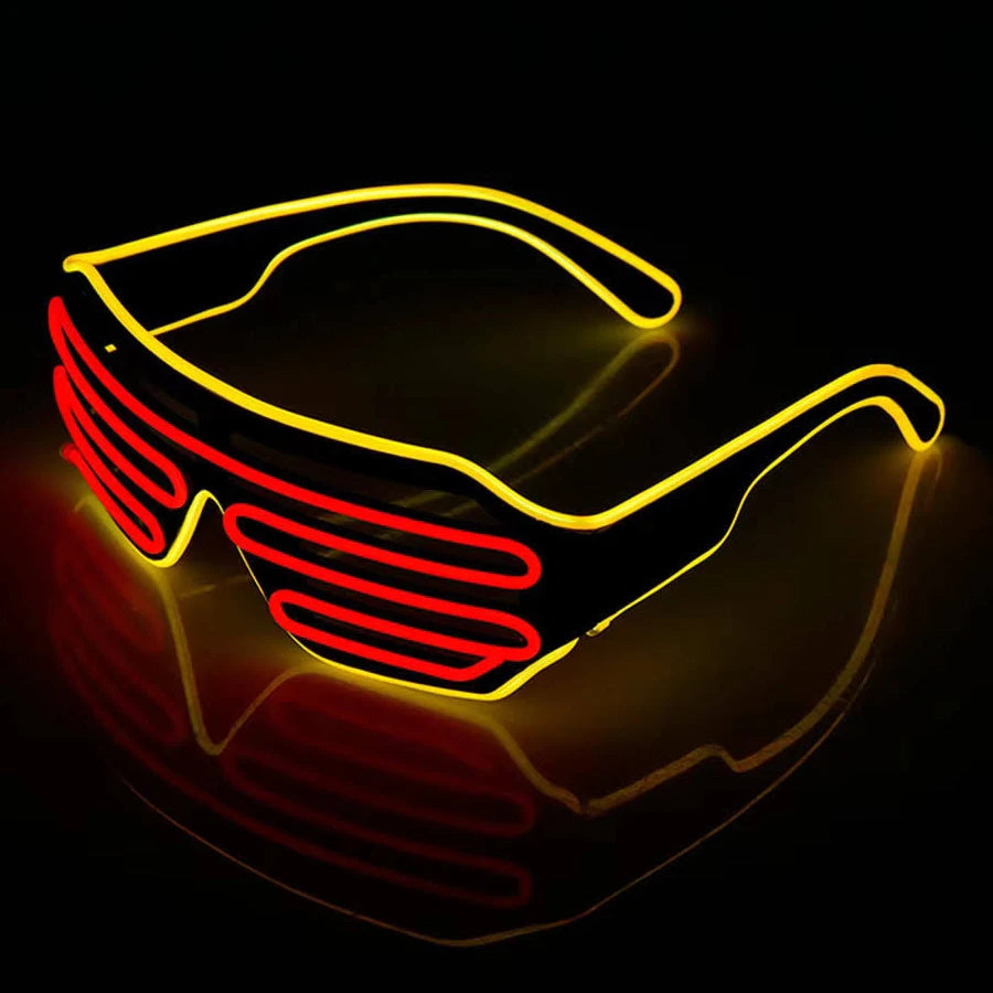 ZYOZ LED Shutter Party Glasses – Neon Light Up Rave Glasses for Festivals, DJ Nights & Events 1 pc (Random Color)