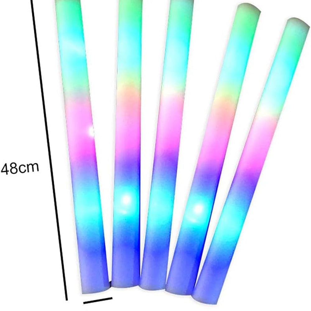 Foam Glow Sticks Bulk ,Glow in the Dark Party Supplies with 3 Modes Colorful Flashing for Party Birthday Concert Halloween Christma (set of 5 )s Secondary image