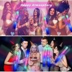 Foam Glow Sticks Bulk ,Glow in the Dark Party Supplies with 3 Modes Colorful Flashing for Party Birthday Concert Halloween Christma (set of 5 )s