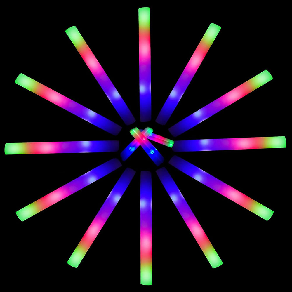 Foam Glow Sticks Bulk ,Glow in the Dark Party Supplies with 3 Modes Colorful Flashing for Party Birthday Concert Halloween Christma (set of 5 )s