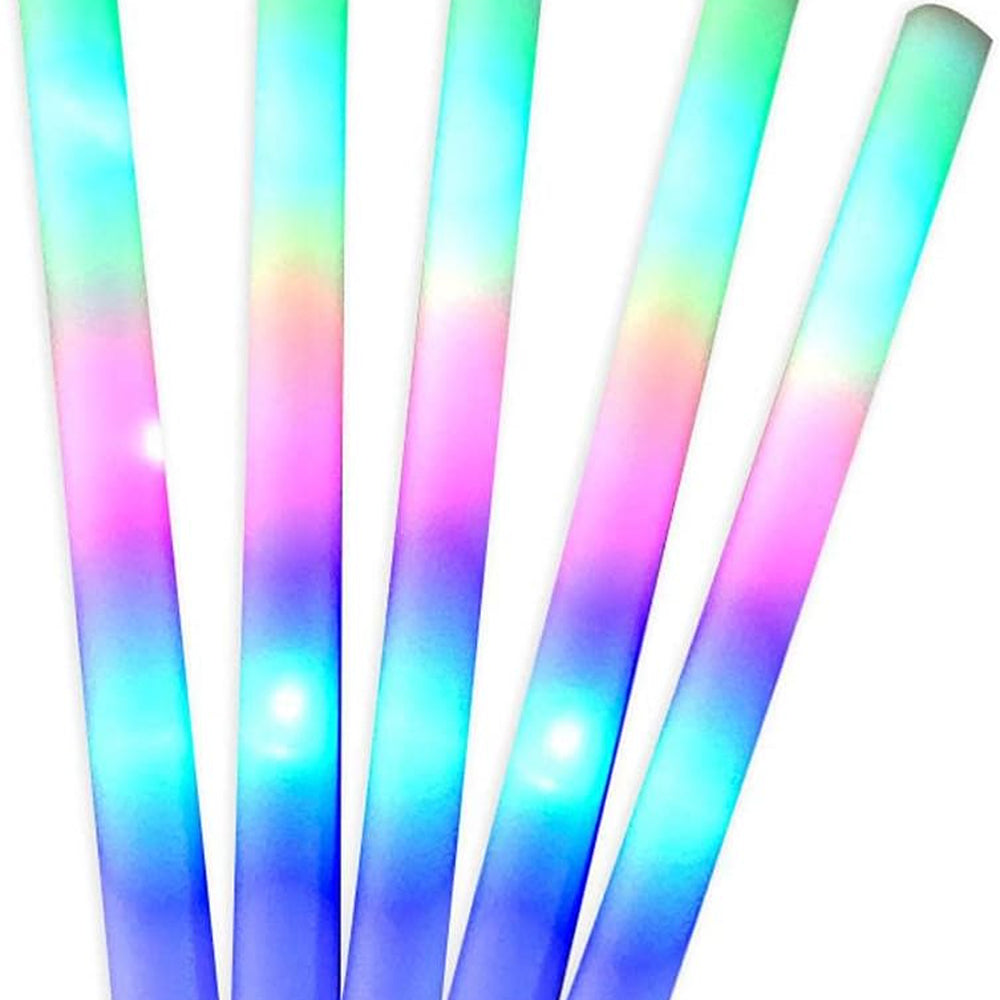 Foam Glow Sticks Bulk ,Glow in the Dark Party Supplies with 3 Modes Colorful Flashing for Party Birthday Concert Halloween Christma (set of 5 )s Main image