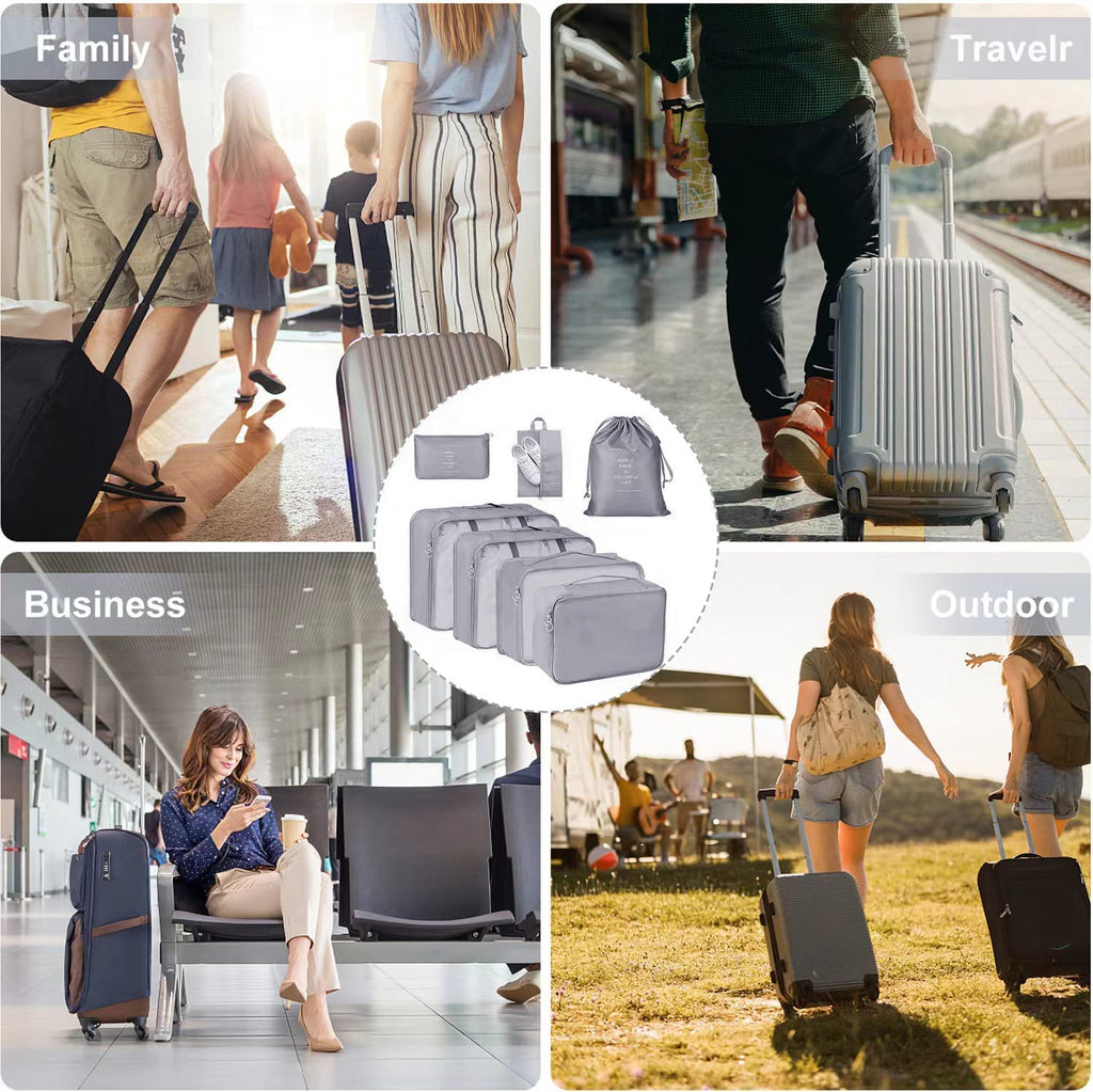 7 Pcs Travel Organizer Pouch Packing Cubes for Travel Essentials Toiletry Bag, Travel Luggage Organizers with Laundry Bag Travel Pouch, Packing Cubes Organizer